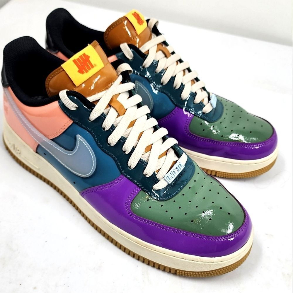 Nike Air Force 1 Low X Undefeated Wild Berry Celestine Blue Patent US 14